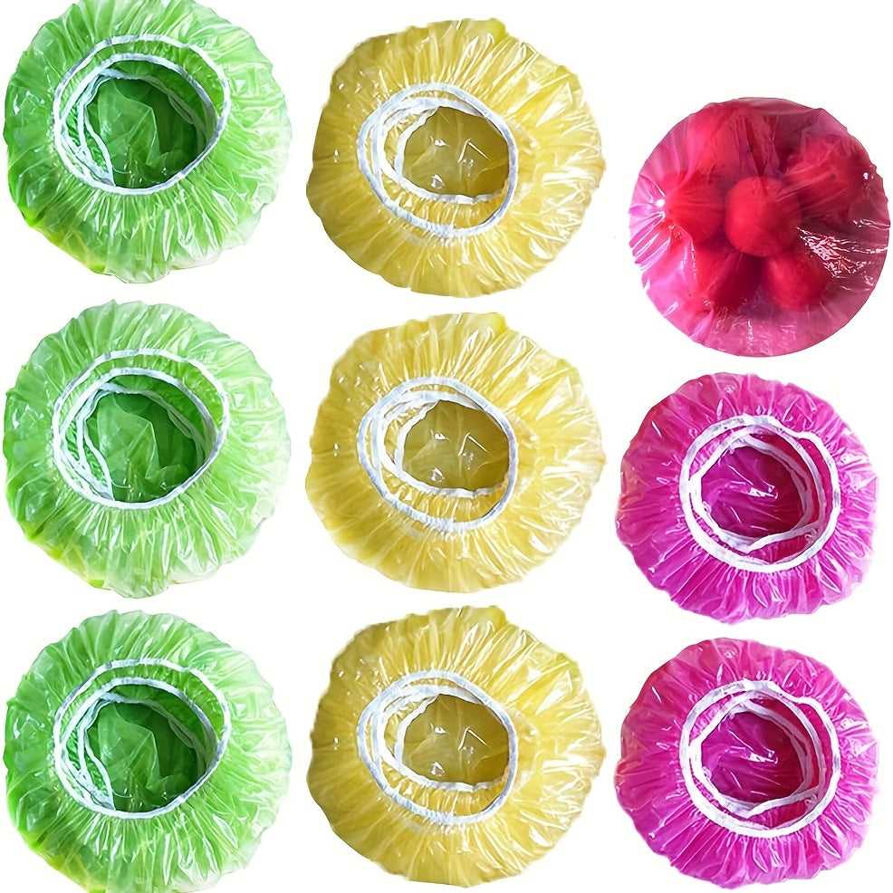 60pcs Colorful Elastic Food Storage Covers Reusable Fitted Bowl Covers