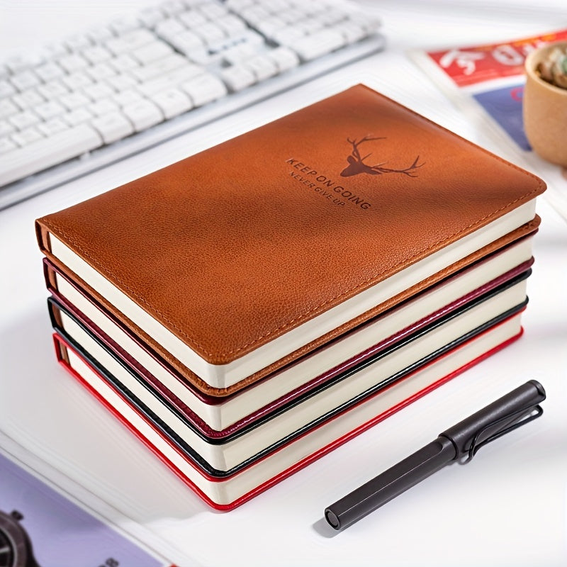 Vintage Deer Head Printed Leather Notebook A5