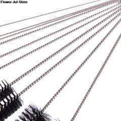 10pcs Stainless Steel Test Tube Cleaning Brushes Set