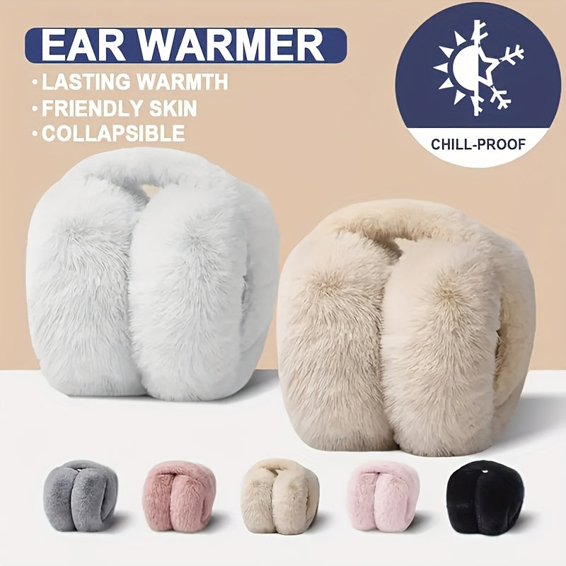 Stylish Plush Ear Warmers Lightweight & Foldable for Winter Comfort