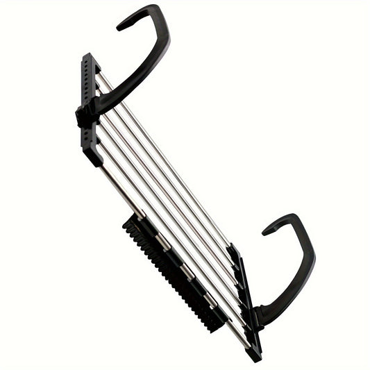 Folding Towel Drying Rack Stainless Steel Clothes Hanger Space Saver