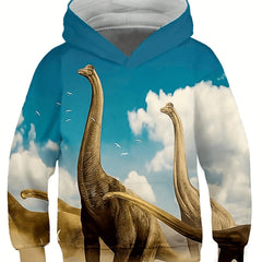 Kids Dinosaur Hoodie Sweatshirt Pullover Long Sleeve Unisex Tops