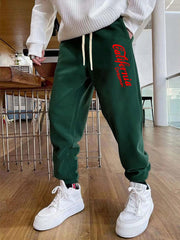 California Print Joggers Men's Casual Loose Fit Street Style Sweatpants