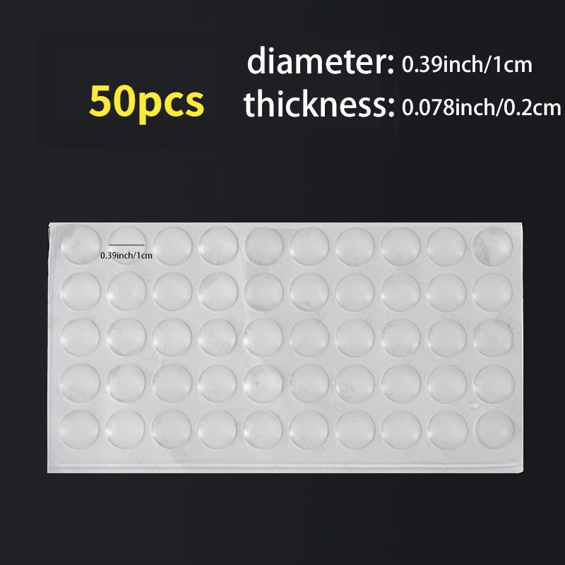 50pcs Clear Rubber Bumpers Self Adhesive Buffer Pads Cabinet Door Drawer