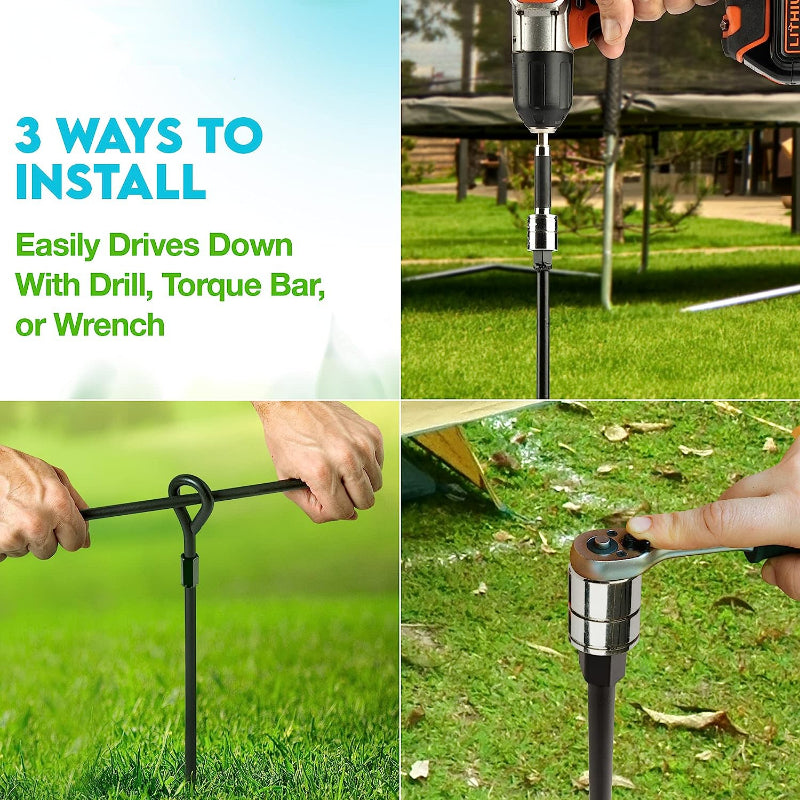 8pcs 15in Heavy-duty Swing Ground Anchors for Swings and Tents