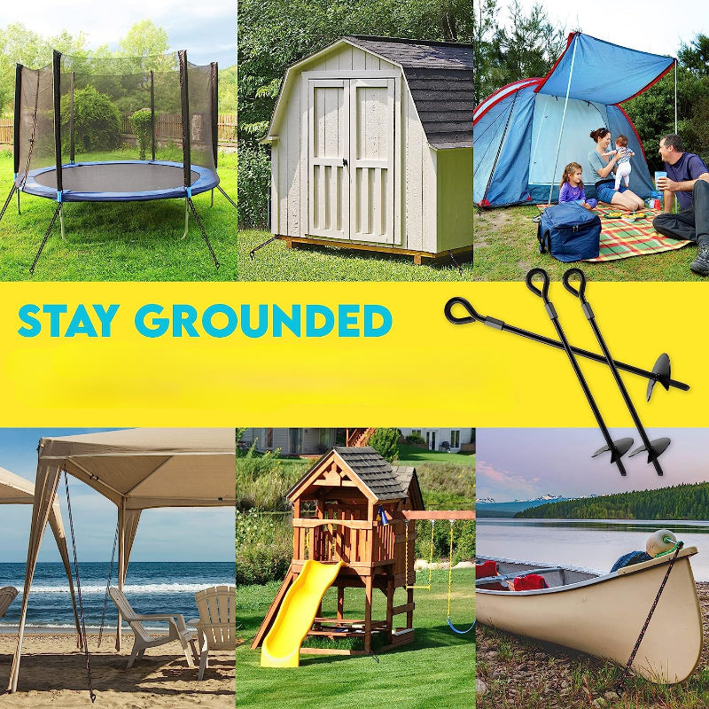 8pcs 15in Heavy-duty Swing Ground Anchors for Swings and Tents