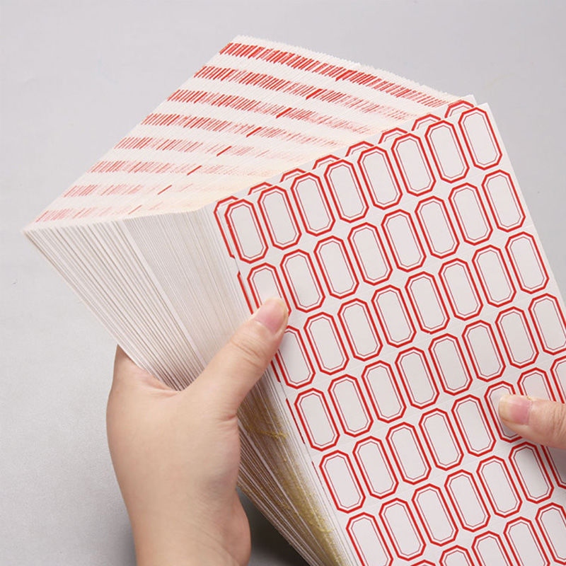 50 Sheets Red Self-adhesive Label Paper Name Classified Sticker Tag Number