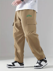 Flap Pocket Cargo Pants Men Loose Outdoor Work Trousers