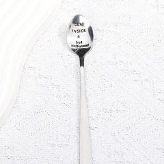 1pc Halloween Stainless Steel Slivery Spoon Dead Inside But Caffeinated Spoon