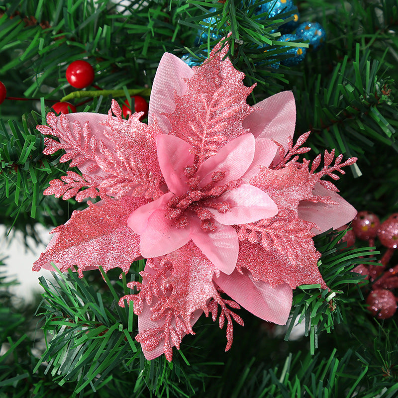 5pcs Artificial Flowers Dry Flowers Clips Stems Christmas Tree Ornaments