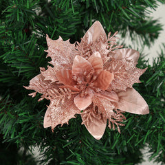5pcs Artificial Flowers Dry Flowers Clips Stems Christmas Tree Ornaments