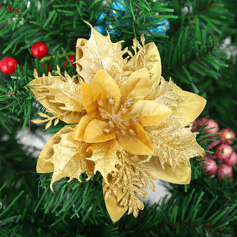 5pcs Artificial Flowers Dry Flowers Clips Stems Christmas Tree Ornaments