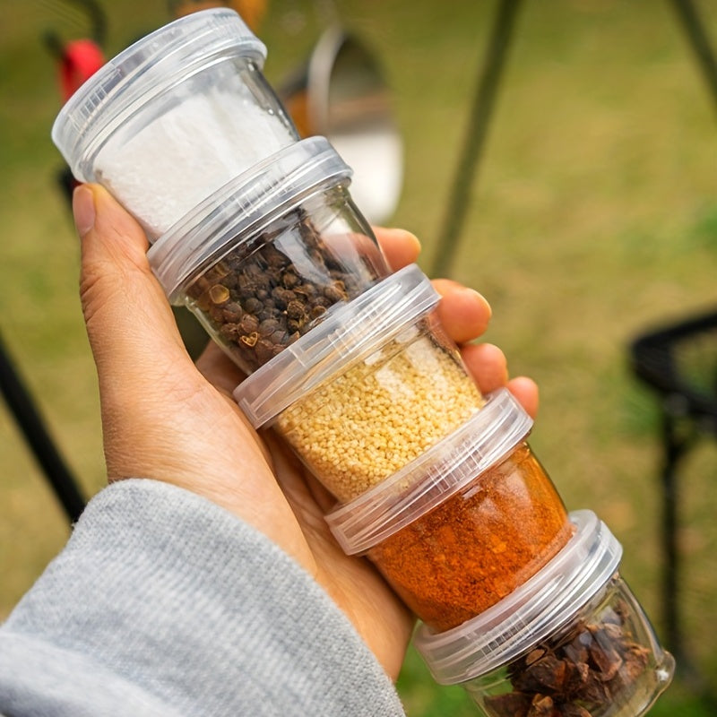 5pcs Portable Spice Containers with Labels and Storage Bag