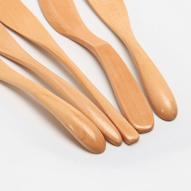 5pcs Wooden Butter Knives Cheese Jam Spreader Set