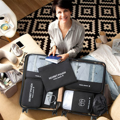 7 Pcs Travel Luggage Packing Cubes Clothes Organizers Set with Toiletry Bag