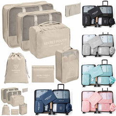 7 Pcs Travel Luggage Packing Cubes Clothes Organizers Set with Toiletry Bag