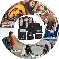 7 Pcs Travel Luggage Packing Cubes Clothes Organizers Set with Toiletry Bag