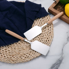 Stainless Steel Pancake Steak Shovel with Wooden Handle