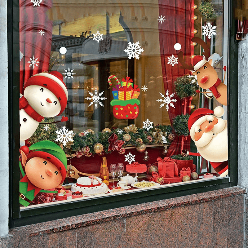 Christmas Snowflake Window Clings Window Stickers Glass Window Decorations