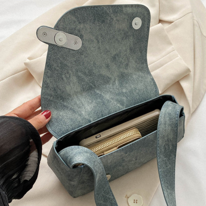 Vintage Flap Shoulder Bag Retro PU Underarm Bag Women's Casual Grunge Handbag