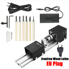 Mini Wood Lathe Machine DIY Woodworking Buddha Pearl Lathe