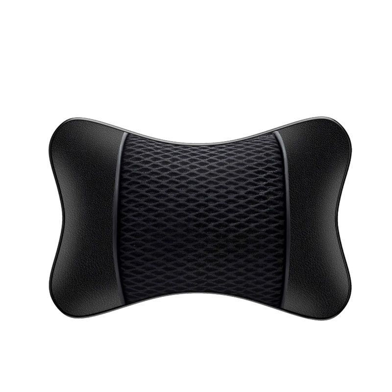 1pc PU Leather Knitted Car Pillows Headrest Neck Rest Cushion Support