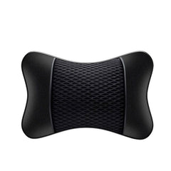 1pc PU Leather Knitted Car Pillows Headrest Neck Rest Cushion Support