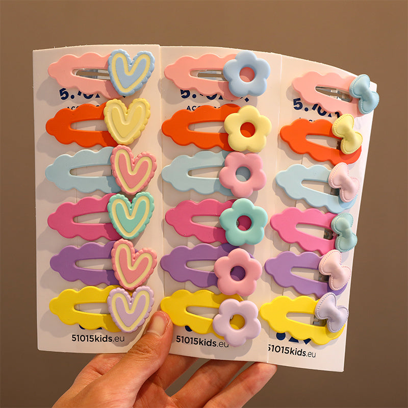6pcs Heart Flower Bowknot Hair Clips for Girls
