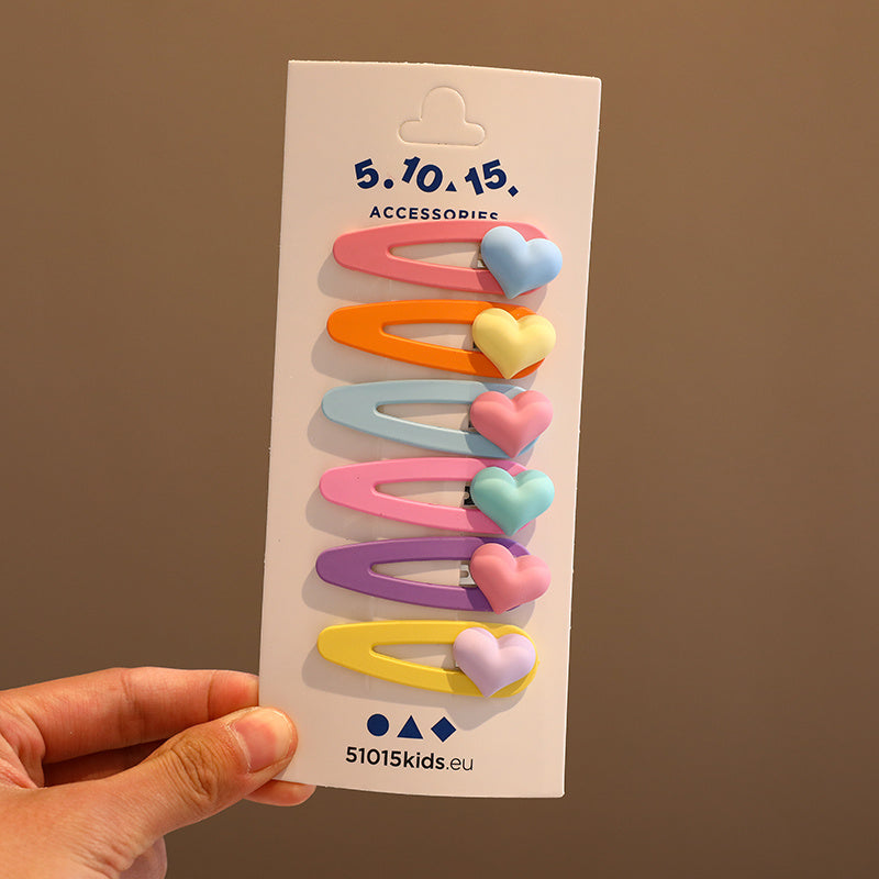 6pcs Heart Flower Bowknot Hair Clips for Girls