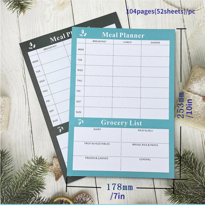 1pc Daily Meal Planner Weekly Meal Notepad Grocery Shopping List Planning Book