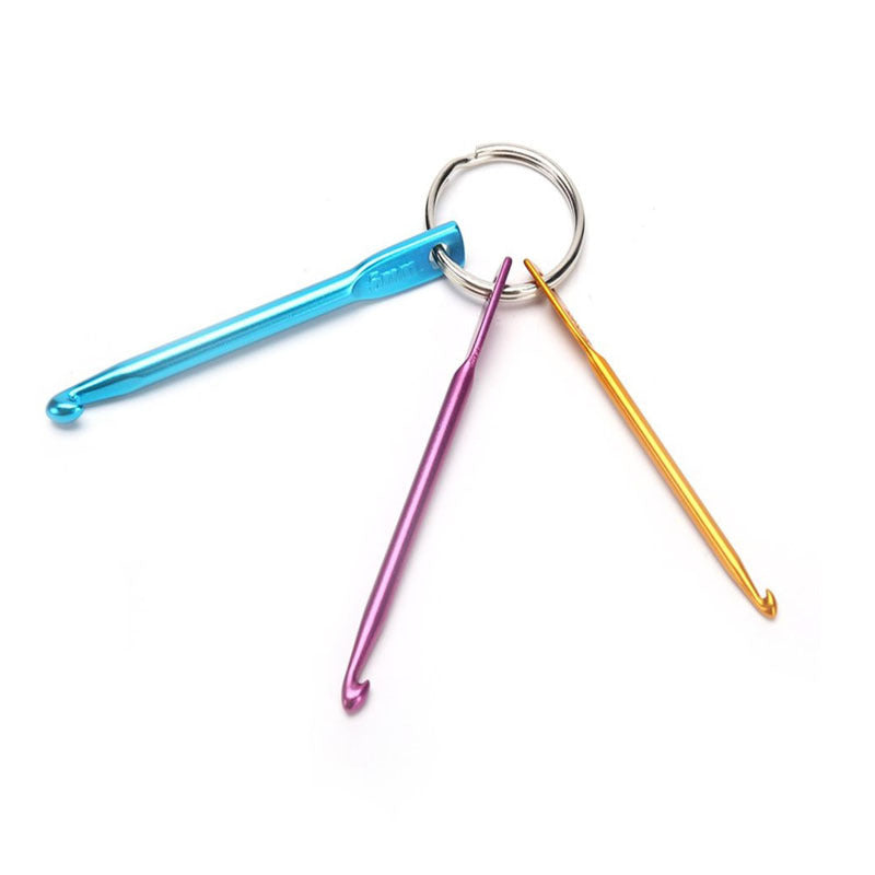 3pcs Multicolour Crafts Crochet Hooks Keychain Set