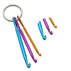 3pcs Multicolour Crafts Crochet Hooks Keychain Set