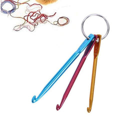 3pcs Multicolour Crafts Crochet Hooks Keychain Set