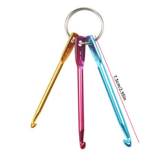 3pcs Multicolour Crafts Crochet Hooks Keychain Set