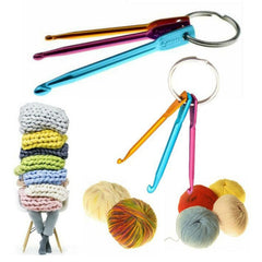 3pcs Multicolour Crafts Crochet Hooks Keychain Set