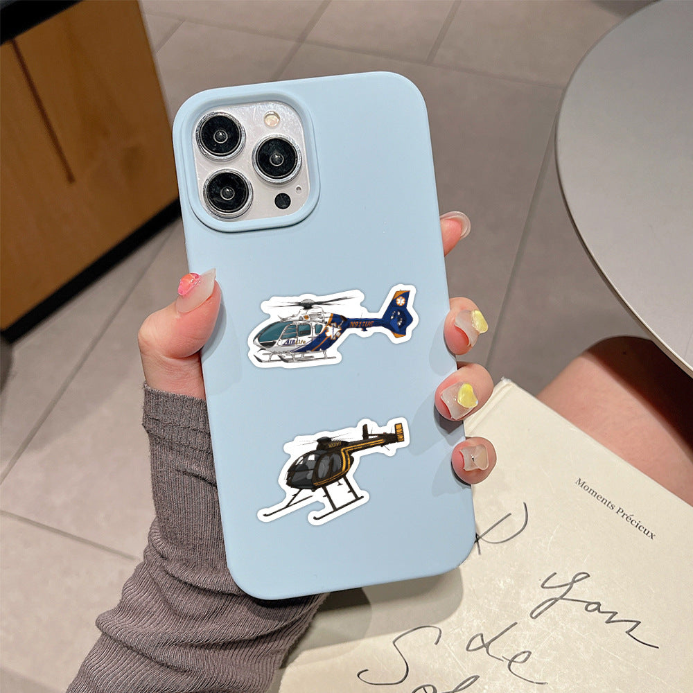 60pcs Cartoon Helicopter Airplane Waterproof Decals for Car Laptop