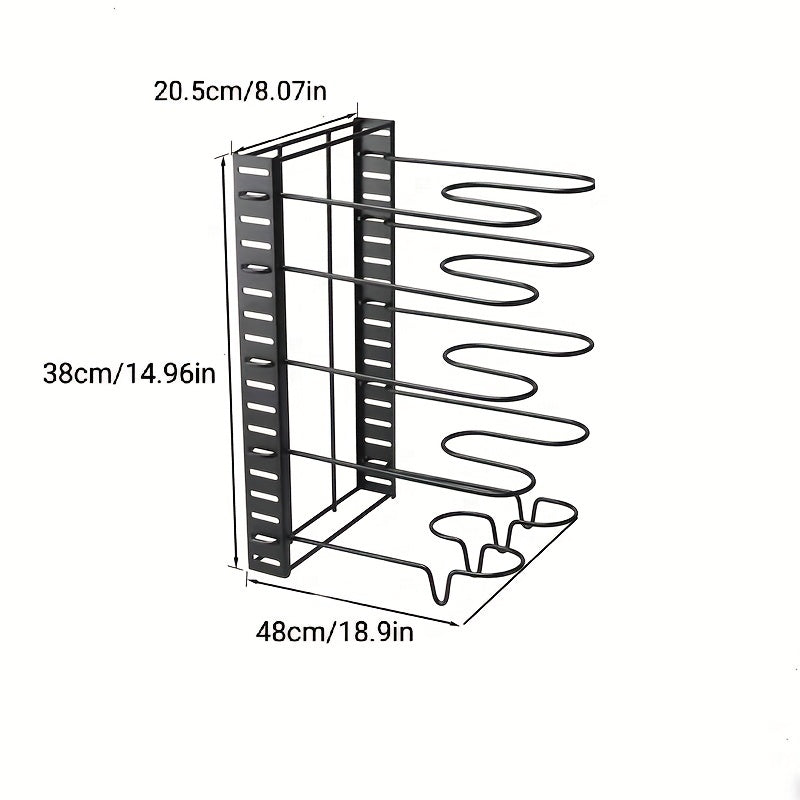 Pot And Pan Organizer For Cabinet 5 Layer Storage Racks Vertical Pot Cover Rack
