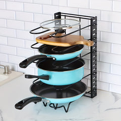 Pot And Pan Organizer For Cabinet 5 Layer Storage Racks Vertical Pot Cover Rack