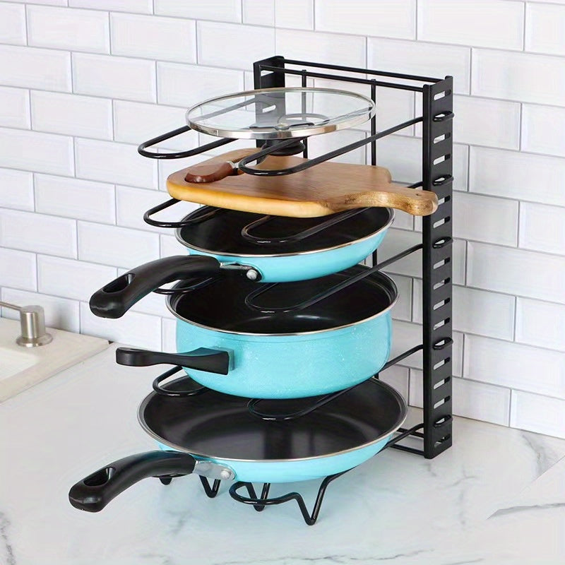 Pot And Pan Organizer For Cabinet 5 Layer Storage Racks Vertical Pot Cover Rack