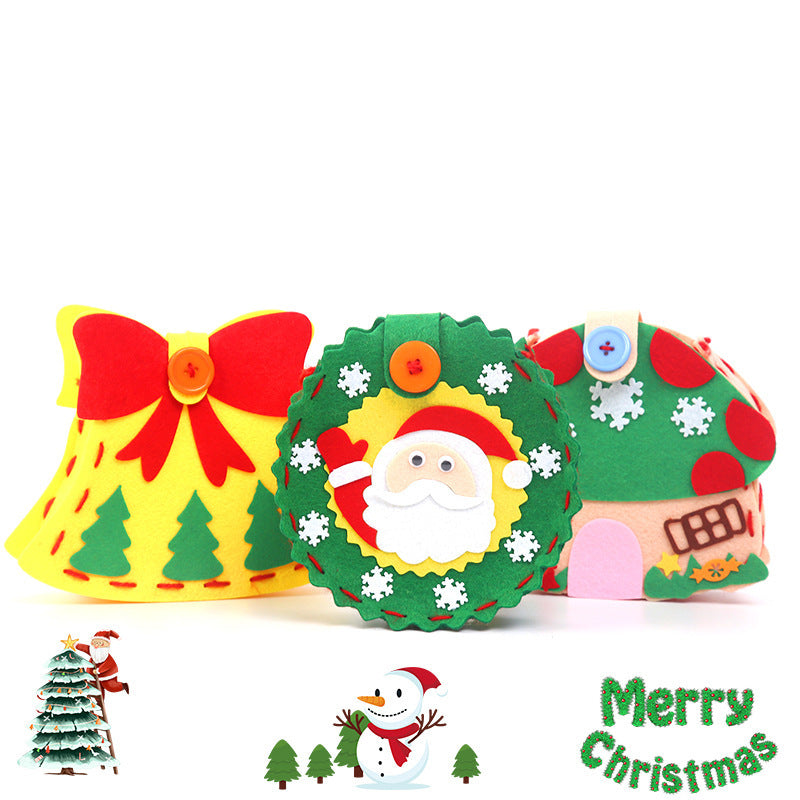 Christmas Gift Bag Kids DIY Craft Kit Candy Bag Holiday Party Props Decoration