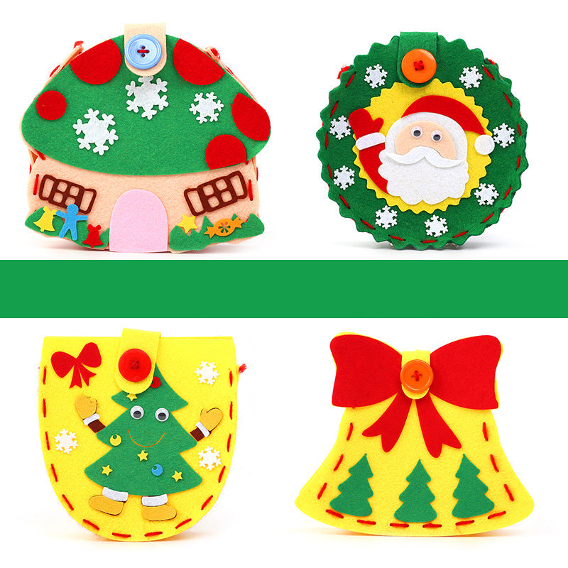 Christmas Gift Bag Kids DIY Craft Kit Candy Bag Holiday Party Props Decoration