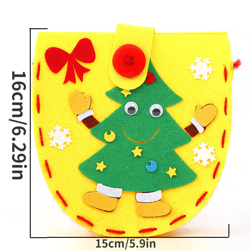 Christmas Gift Bag Kids DIY Craft Kit Candy Bag Holiday Party Props Decoration
