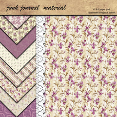 8 Sheets Large Size Purple Material Paper Retro Journal Decoration Diy Tools