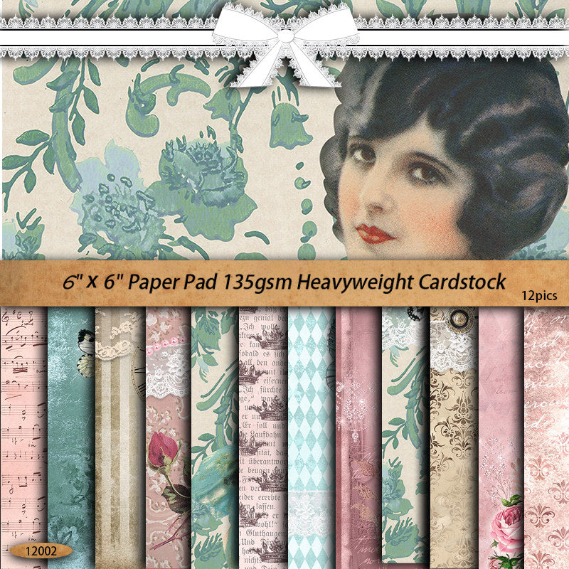 12pcs Paper Retro Journal Decoration DIY Tools For Stationery Arts Crafts