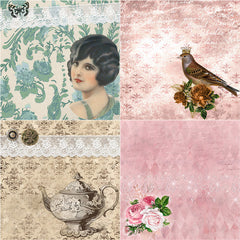 12pcs Paper Retro Journal Decoration DIY Tools For Stationery Arts Crafts