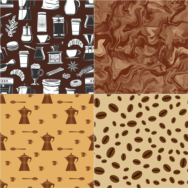 12 Sheets Coffee Material Paper Retro Hand Account DIY Tools Stationery Crafts