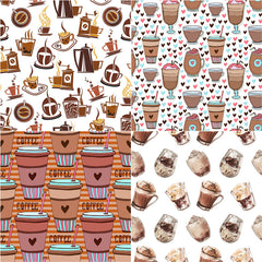 12 Sheets Coffee Material Paper Retro Hand Account DIY Tools Stationery Crafts