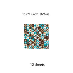 12 Sheets Coffee Material Paper Retro Hand Account DIY Tools Stationery Crafts