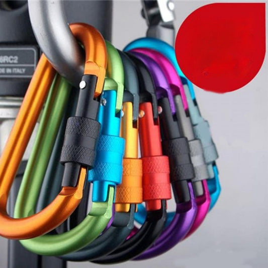 4pcs Aluminum Carabiners D Ring Key Chain Clip Outdoor Camping Hiking
