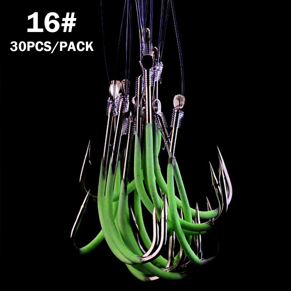 Night Fishing Hooks Glow In Dark String Hooks Luminous Crank Shank Fishhook